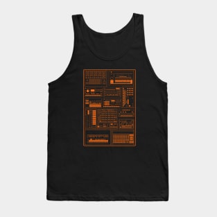 Electronic Musician Drum Machine Synth Collection Orange Tank Top